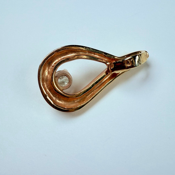 Estate 14K Solid Yellow Gold .25 CT Diamond Solitaire Vintage Pendant Necklace - Picture 5 of 7